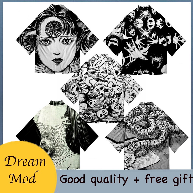 Junji Ito 3D Printing Anime Japanese Kimono Haori Yukata Cosplay Women/Men Fashion Summer Casual Short Sleeve Streetwe
