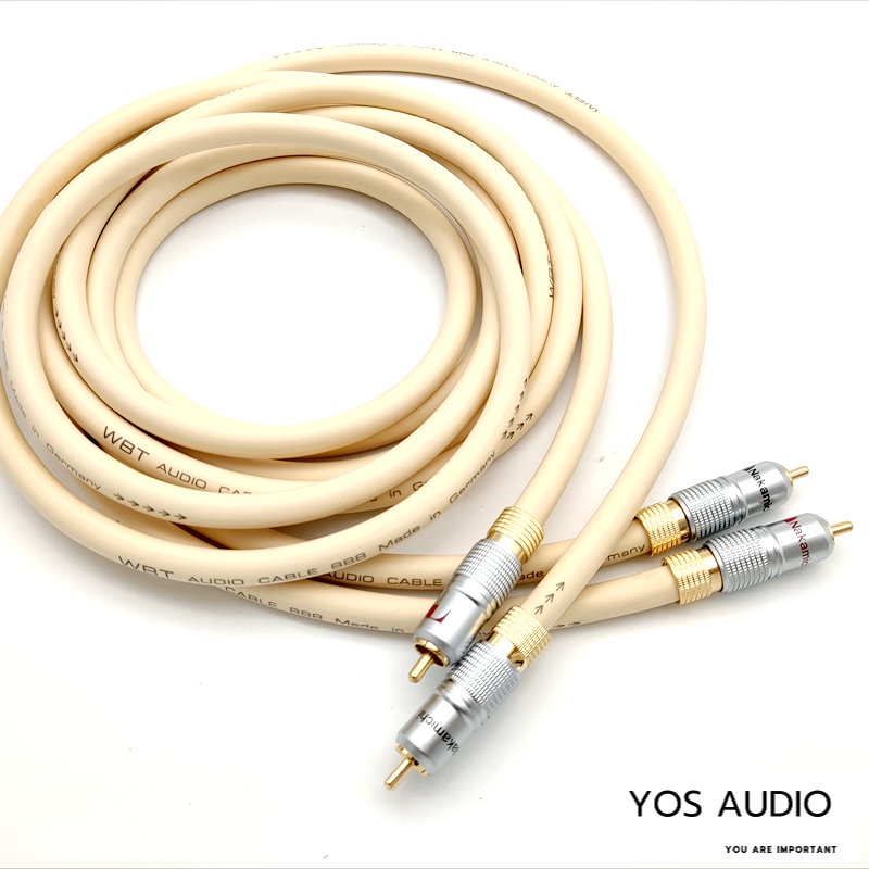 สายสัญญาณ RCA WBT Audio Cable หัวแจ็คแบบขันล็อค wbtกับNakamichi แบบ 2 เส้น