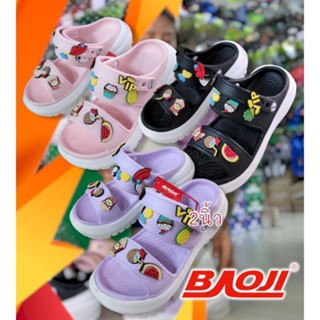 BAOJI (ของแท้) B037-117รองเท้าแตะบาโอจิ แบบสวม รุ่นใหม่ ส้นสูง 2 นิ้ว มีสายคาดด้านหลังได้