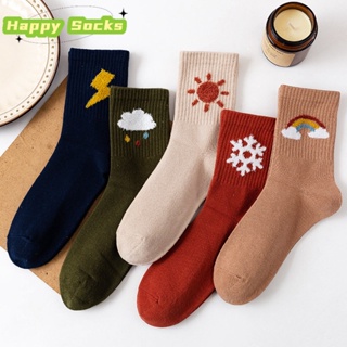 【Happy Socks】ถุงเท้ากีฬา สไตล์ญี่ปุ่น สําหรับผู้หญิง