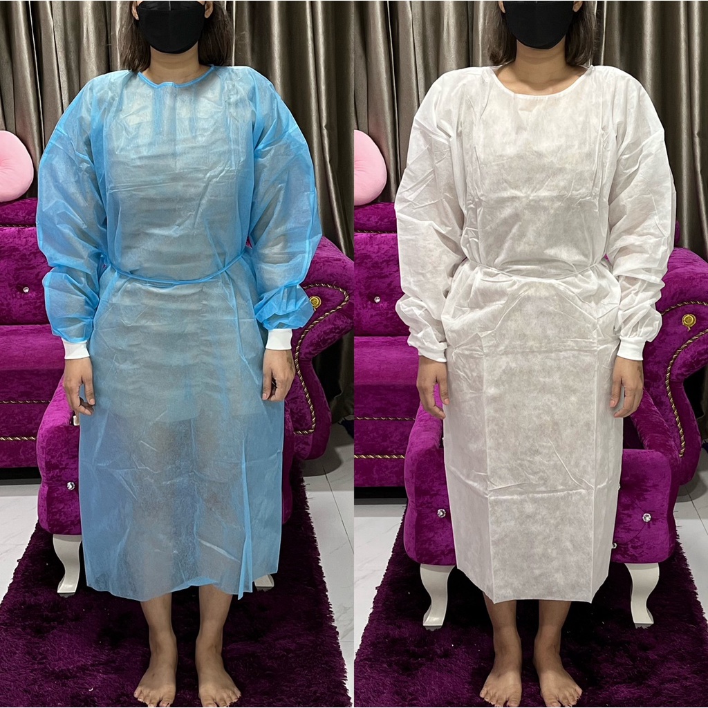 ชุดIsolation Gown (ชุดCPE) ชุดปลอดเชื้อใยสังเคราะห์ใช้แล้วทิ้ง ชุดกาวน์กันน้ำกันละอองฝอย