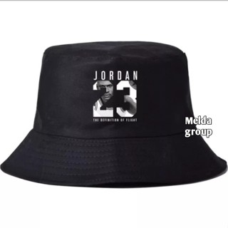 หมวกบักเก็ต โลโก้ JORDAN เรียบง่าย UNISEX พรีเมี่ยม สีดํา