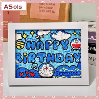 [ASols] ภาพวาดเพชร DIYสติกเกอร์เพชร ลาย happy birthday แฮนด์เมด Diy สําหรับตกแต่งของขวัญวันเกิดเด็ก