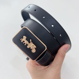 coachเข็มขัด CC358 สายดำ หัวลายม้า สวนงามมากกก