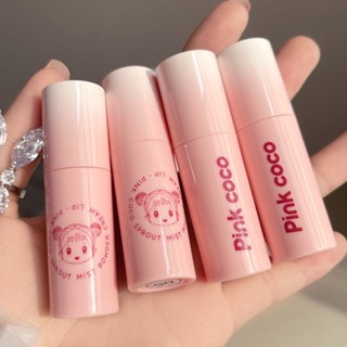 Pink COCO ครีม เคลือบริมฝีปาก กํามะหยี่ หมอก ใบหน้า ลิปเคลย์ ไวท์เทนนิ่ง ลิปสติก ธรรมดา