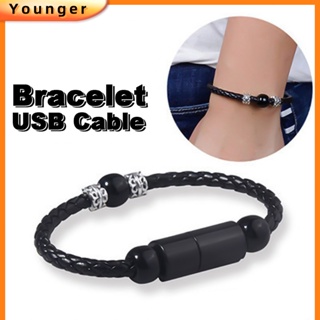 สายชาร์จ Usb ซิงค์ข้อมูล สร้อยข้อมือ สายรัดข้อมือ สําหรับ Type-c i-Phone Android Charger ชาร์จเร็ว