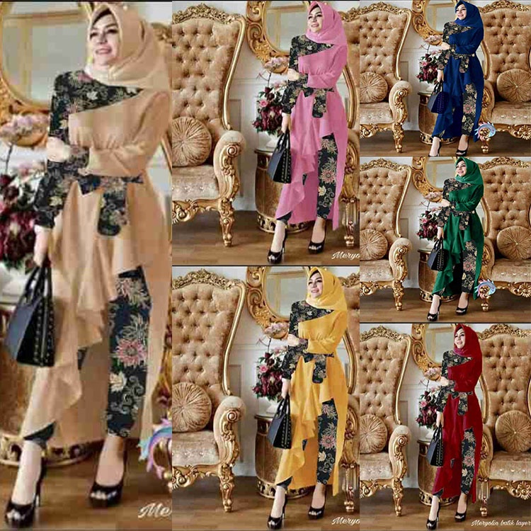 Oscar Fs - BELLALUNA BATIK MOSCREPE MIX BATIK SET + กางเกงเอวยาง BEST FASHION