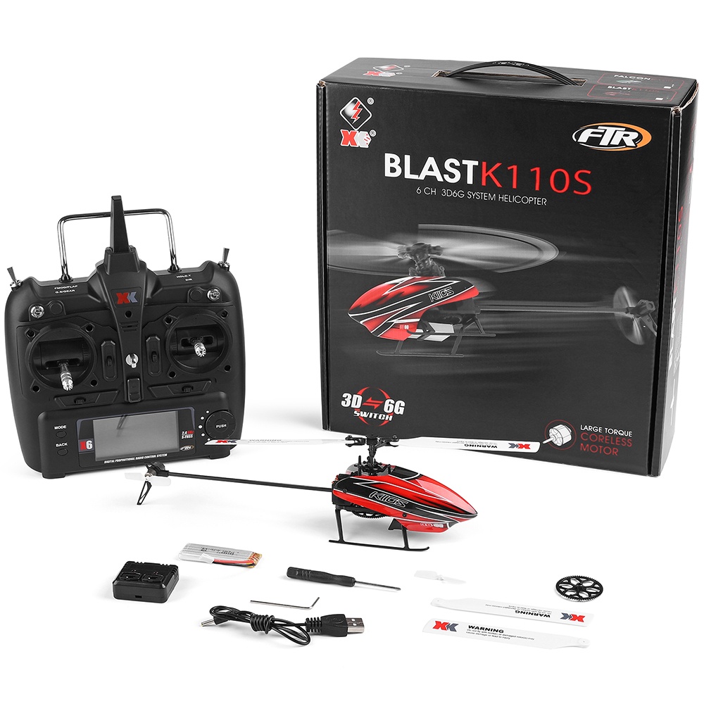 Wltoys XK K110S รีโมทคอนโทรลเฮลิคอปเตอร์ 6CH 3D/6G RTF ของเล่นเครื่องบินเครื่องบินเครื่องบินกลางแจ้ง