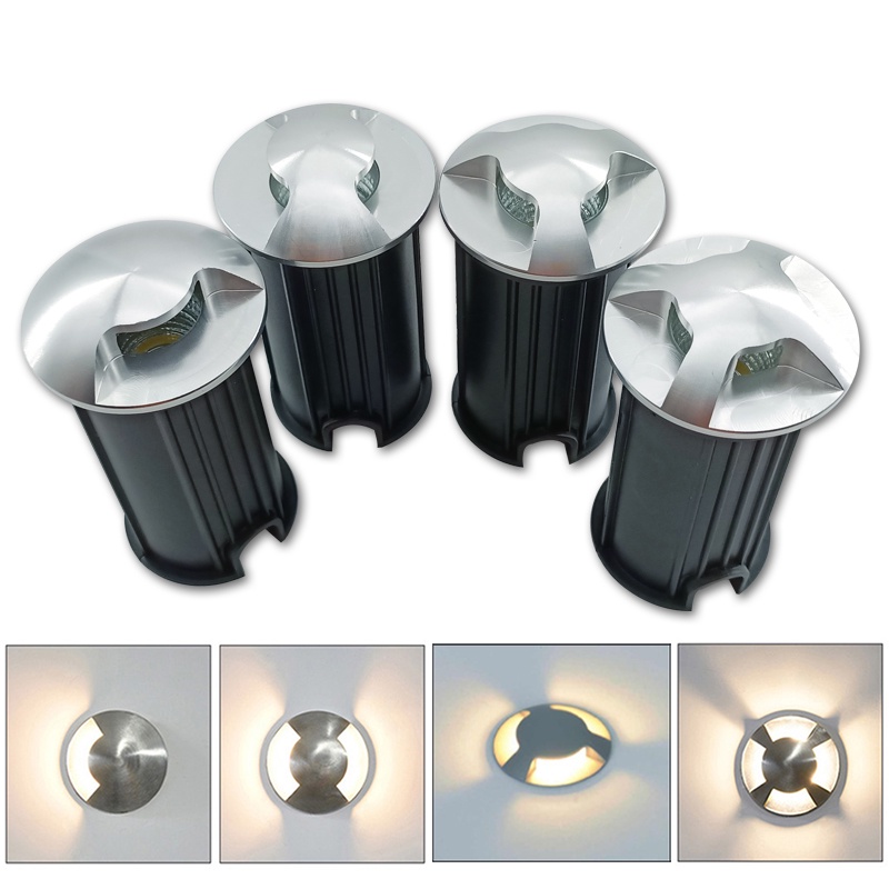 1w 3W 5W LED ฝัง IP67 AC85-265V ไฟดาดฟ้าแบบฝังกลางแจ้ง 1/2/3/4 มุมมองด้านข้างโคมไฟใต้ดิน Sidewalk แสง