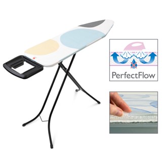 Brabantia โต๊ะรีดผ้าแบบยืนรีด Ironing Board B, 124x38 cm, Solid Steam Iron Rest, PerfectFlow - Spring Bubbles