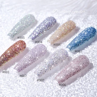 ผงกริตเตอร์ตกแต่งเล็บ 8 เฉดสีงานจริงวิ้งมาก 🌈พร้อมส่งในไทย 🌈