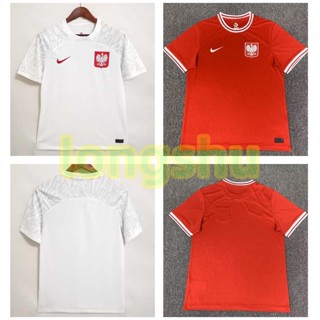 เสื้อกีฬาแขนสั้น ลายทีมชาติฟุตบอล Poland 2022 ทีมเหย้า ไซซ์ S - 2XL 2023