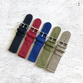 &lt;ร้าน Hobby at night&gt; สายนาฬิกาไนล่อน แนว military ขนาด 20 22 mm. Military nylon strap