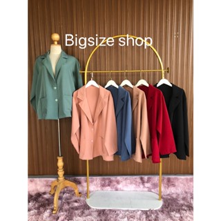 เสื้อคลุม  Bigsize เสื้อสูทเบลเซอร์ ลำลอง มีกระเป๋า2ข้าง ผ้าบาร์บี้ อก40-52นิ้ว