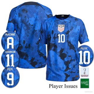 เสื้อกีฬาแขนสั้น ลายทีมชาติฟุตบอล FTB 22-23 World Cup USA Away ชุดเยือน