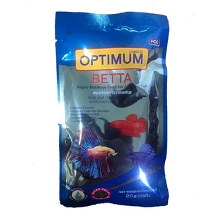 Optimum Betta ออพติมั่ม อาหารปลากัดปลากัดทุกสายพันธุ์ (ขนาด 20 กรัม)