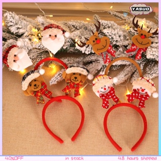 COD ที่คาดผมคริสต์มาส Cartoon Santa Snowman Antlers Headband For Girls 2023 Xmas New Year Gifts