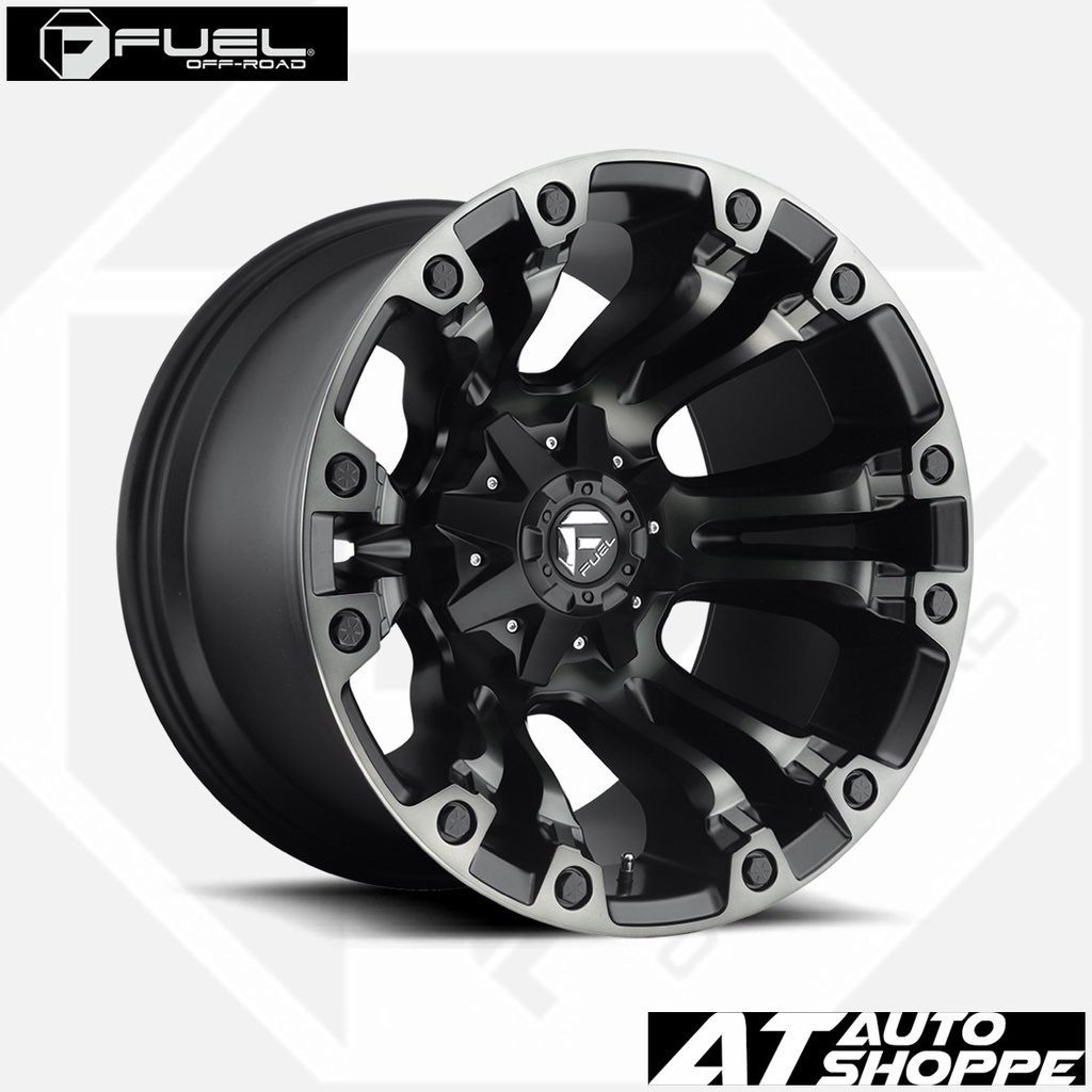 (1PCS) FUEL OFFROAD Vapor Black/DDT 18x9 6x135 6x139.7 ET-12
