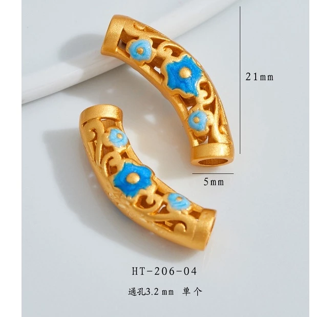 สร้อยข้อมือ ประดับลูกปัด สีทอง สไตล์โบราณ เหมาะกับคนแพ้ง่าย diy thumbnail 3
