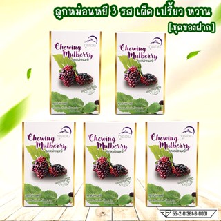 มัลเบอรี่กวน ลูกหม่อนหยี 100 กรัม (ภูดอย) 3 รส เผ็ด เปรี้ยว หวาน Mulberry Chewing [ขนาด100 กรัม*5กล่อง]ของฝากน่าน