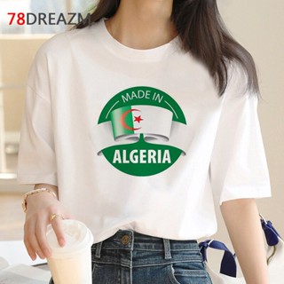 เสื้อเบลาส์ algerie เสื้อยืดเสื้อผ้าผู้ชายกราฟิก tees สตรีทแวร์เสื้อผ้าคู่วินเทจฤดูร้อนญี่ปุ่นด้านบนเสื้อยืดสีขาว