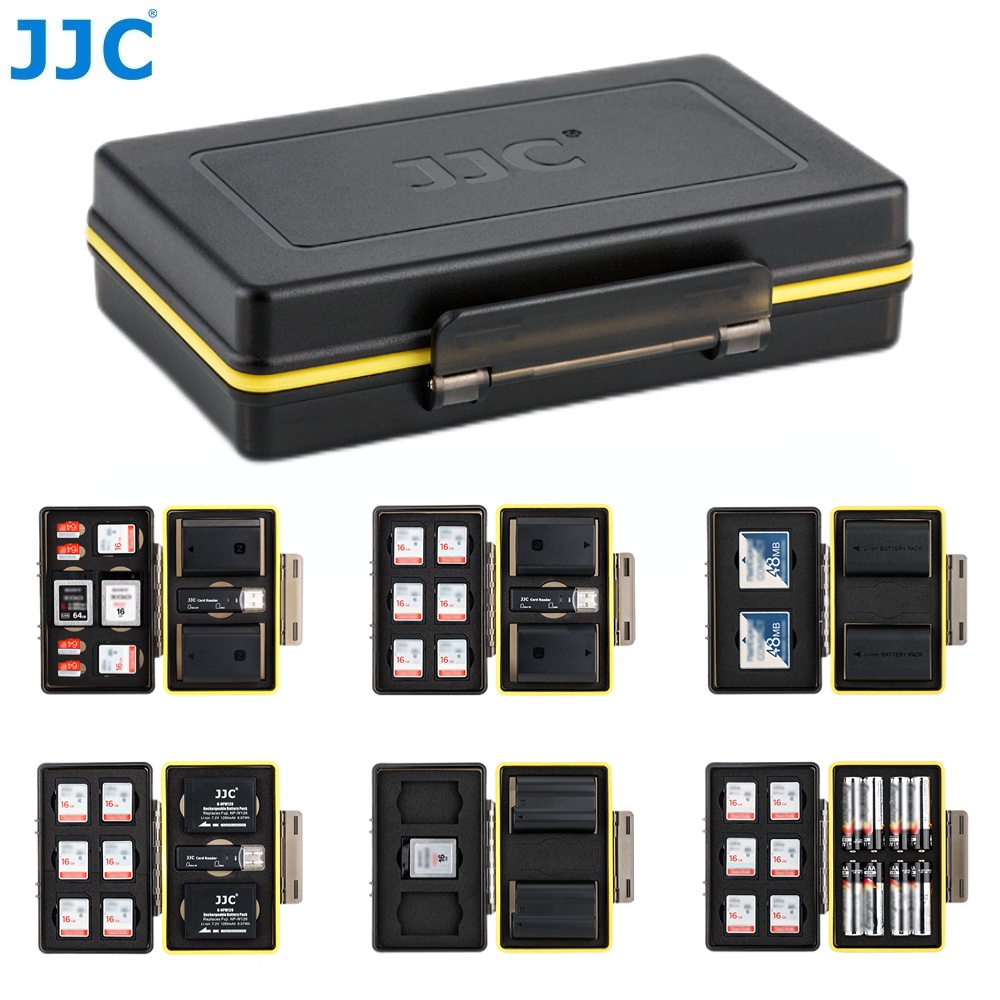 JJC 2-in-1 กล้องแบตเตอรี่การ์ดหน่วยความจำสำหรับ SD Micro SD XQD Fuji Fujifilm NP-W126S NP-W126 NP-95