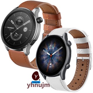 สาย amazfit GTR 4 GTR4 สาย leather For Huami amazfit GTR 2 2E GTR2 สายนาฬิกAmazfit gtr 3 pro GTR3 47mm 42mm อุปกรณ์เสริมสมาร์ทวอทช์