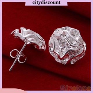 &lt;citydiscount&gt;  City_ต่างหู ดอกกุหลาบ Studs เครื่องประดับสำหรับสตรี