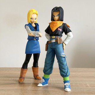 โมเดลฟิกเกอร์ PVC รูปปั้นอนิเมะ Dragon Ball Z Android 17 Android 18 ขนาด 23 ซม. สําหรับตกแต่ง