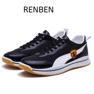 RENBEN 2023 ใหม่นุ่ม แต่เพียงผู้เดียว นุ่มสบาย ๆ รองเท้าผู้ชายปีนเขากีฬา lace-up แฟชั่นเกาหลีระบายอากาศวิ่ง