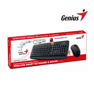 Keyboard &amp; Mouse Smart Wireless KM-8100 Genius USB Combo Kit รับประกัน 3ปี แป้นพิมพ์ไทย-อังกฤษ