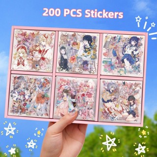 【Well 11】สติกเกอร์น่ารักๆ  Stickers 200 PCS สติกเกอร์ตกแต่ง 200 สติกเกอร์ติดกระเป๋าเดินทาง สติ๊กเกอร์เกาหลี สติกเกอร์ bts สติกเกอร์วินเทจ สติกเกอร์กันน้ำ สติกเกอร์อนิเมะ