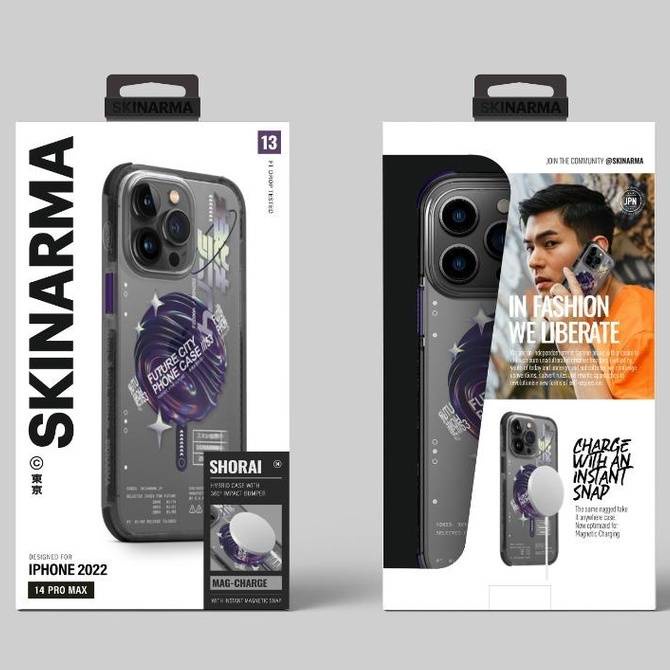 SKINARMA Shorai IML Process Magnetic Shock Resistant Phone Case for iPhone 14 / 14Max/ 14 Pro/14 Promax