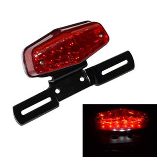 12v LED lucas style Taillight Motorcycles Lucas Brake Stop Lamp with Fender License Plate Bracket For Harley Cafe Racer