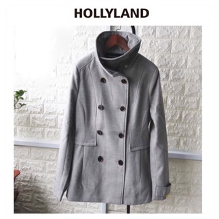 โค้ทผู้หญิง โค้ทวูล โค้ทสักหลาด แบรนด์✨HOLLY LAND✨ PREMIUM COATแท้💯% (WY870)