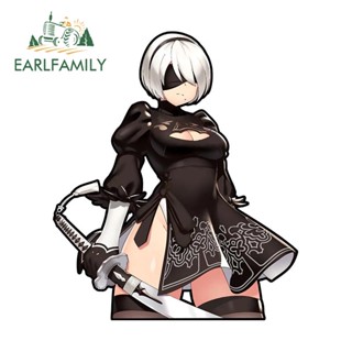 Earlfamily สติกเกอร์ไวนิล ลาย NieR Automata 2B Render ขนาด 13 ซม. x 11.1 ซม. สําหรับติดตกแต่งรถยนต์