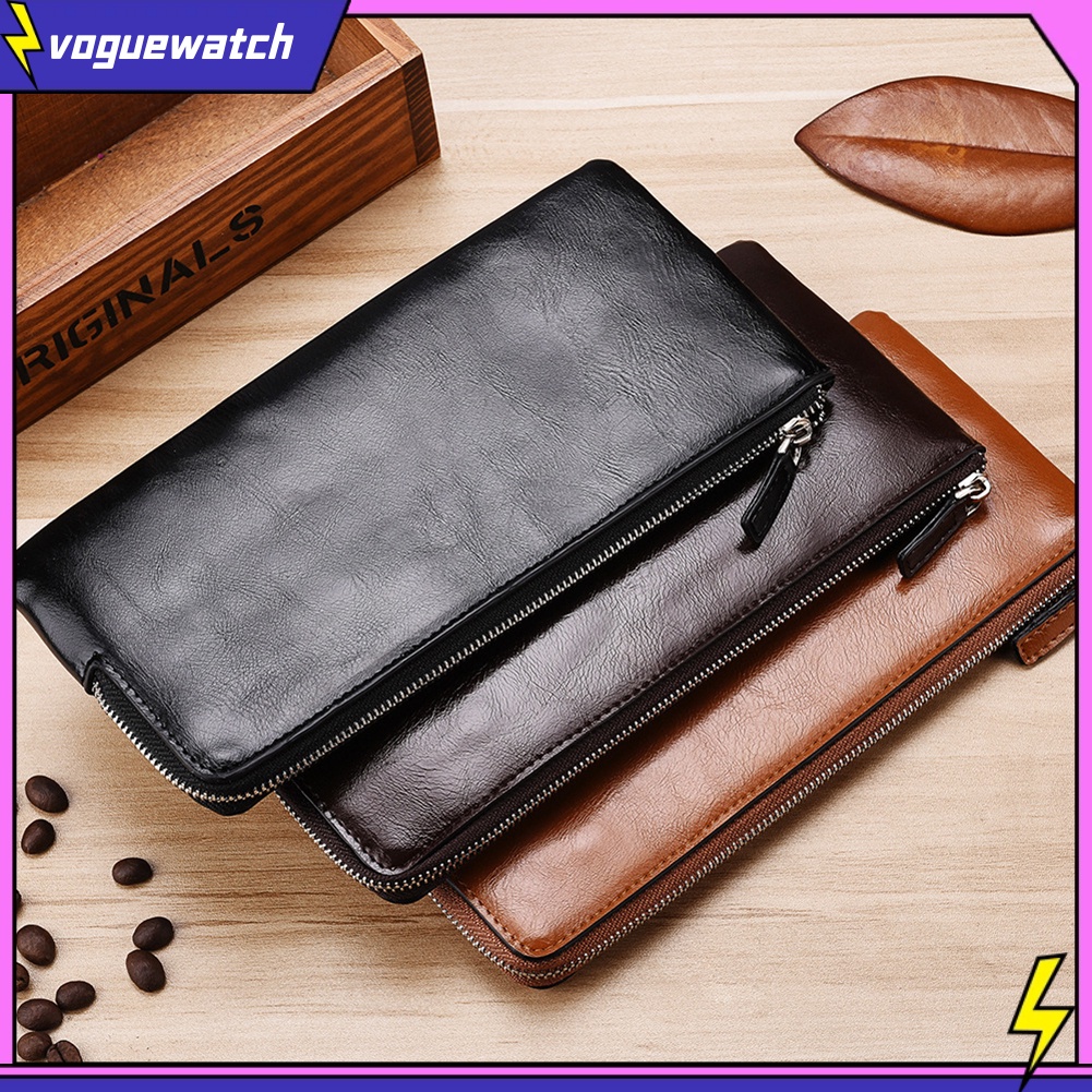【Vog】 Deabolar กระเป๋าสตางค์ ใบยาว หนังเทียม สีพื้น ใส่บัตร โทรศัพท์ได้ สําหรับผู้ชาย
