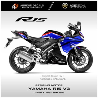 สติกเกอร์ติดตกแต่งรถจักรยานยนต์ YAMAHA R15 V3 HRC TRI COLOR RACING R15 V3