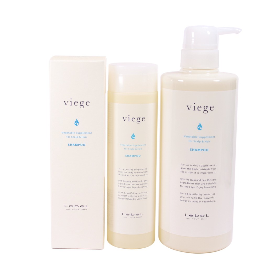 Lebel Viege Shampoo 240/600/1000 ml แชมพูสำหรับผู้มีปัญหาหนังศีรษะ และเส้นผมที่เสื่อมสภาพ