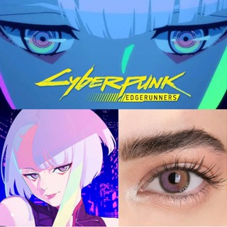 Uyaai คอนแทคเลนส์คอสเพลย์ รูปแอนิเมชั่น Cyberpunk Edgeronner สําหรับปาร์ตี้ฮาโลวีน 2 ชิ้น