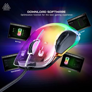 EGA Type M11 RGB Gaming Mouse บอดี้ใสไฟสว่างมาก เมาส์มาโคร เมาส์คอม เมาส์