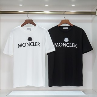 Moncle * เสื้อแขนสั้น พิมพ์ลายโลโก้ไอคอน ประดับหมุด ขนาดเล็ก สไตล์คลาสสิก แบบลําลอง