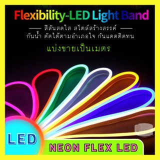 ไฟเส้น LED Neon Flexible Light ดัดงอได้ สามารถเสียบกับไฟบ้านได้เลย 220V กันน้ำทนทาน ไฟตกแต่งให้ดูสวยหรู