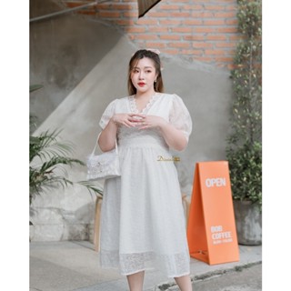 Dz032-Angel cutie dress’เดรสคอวีสีขาว