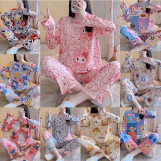 ชุดนอน ราคาพิเศษ เสื้อแขนยาวและกางเกงขายาว ชุดนอนลายการ์ตูน  SY