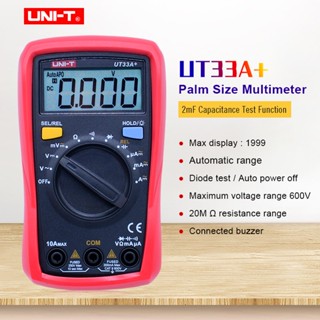 UNI-T  UT33A+  Multimeter Tester มัลติมิเตอร์ดิจิทัล AC DC โวลต์มิเตอร์ แอมมิเตอร์ ความต้านทาน ตัวเก็บประจุ มิเตอร์ ไดโอด ทดสอบ / บัซเซอร์ความต่อเนื่อง