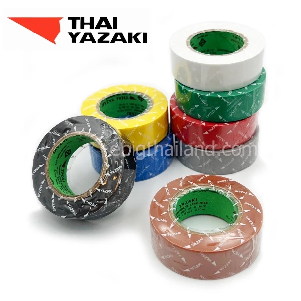 Yazaki ผ้าเทปพันสายไฟ ไทยยาซากิ มี 8 สี ดำ ขาว แดง เหลือง น้ำเงิน น้ำตาล เทา เขียว
