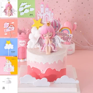 แอนนี่ แองเจิลทารกเครื่องประดับตกแต่งเค้กสุทธิสีแดงเล็กๆน้อยๆน่ารักสาวเจ้าหญิงตุ๊กตาวันเกิดเบเกอรี่เสียบใน