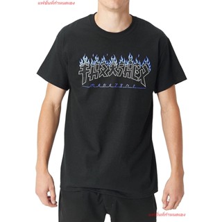 แฟชั่นที่กำหนดเอง Thrasher เสื้อยืดพิมพ์ลาย Thrasher Mens Godzilla Charred Short Sleeve T Shirt เสื้อยืดแนวสตรีท เสื้อย