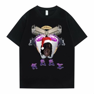 เสื้อยีด หัวหน้า Keef ฮิปฮอปขนาดใหญ่ Tshirt Man คลาสสิกวินเทจสตรีทแวร์ผู้ชายผู้หญิงแฟชั่นหลวมฮิปสเตอร์ลําลองเสื้อยืดสั้น